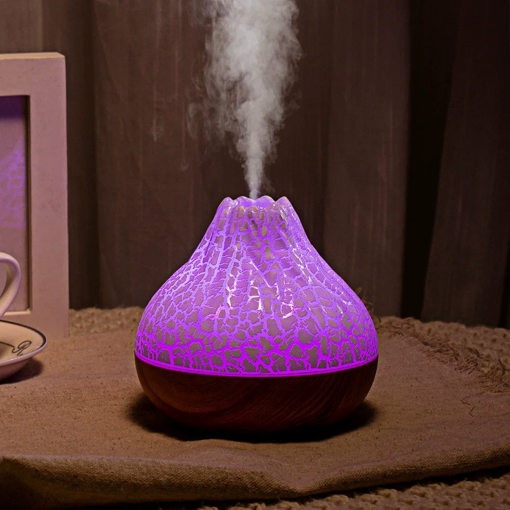 Volcano Air Humidifier 300ml Desktop USB Water Mist Diffuser Purifier Air Freshener Nebulizer with Colorful Ambient Night Light