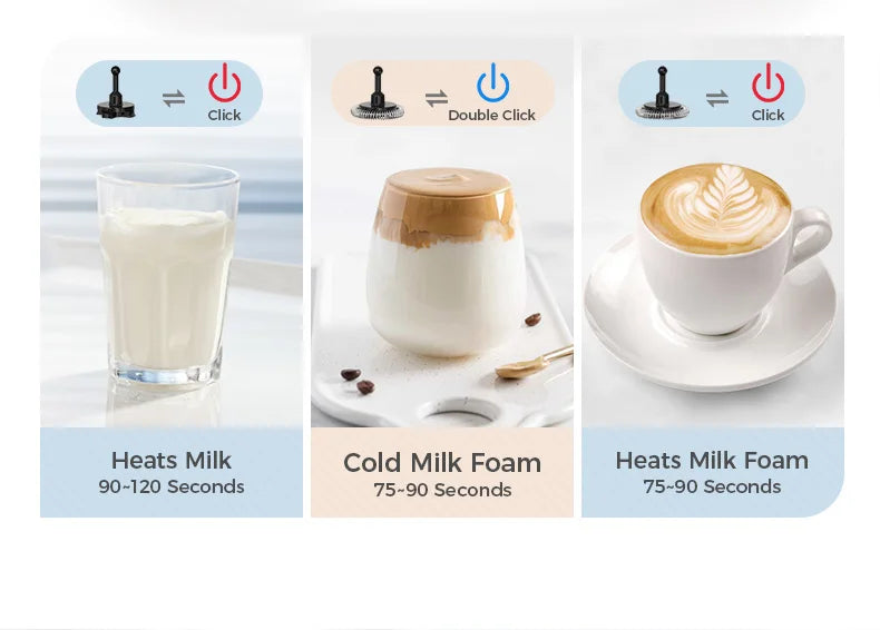 Cafelffe Electric Milk Frother Frothing Foamer Chocolate Mixer Cold/Hot Latte Cappuccino automatic Milk Foam Cool Touch Stirring