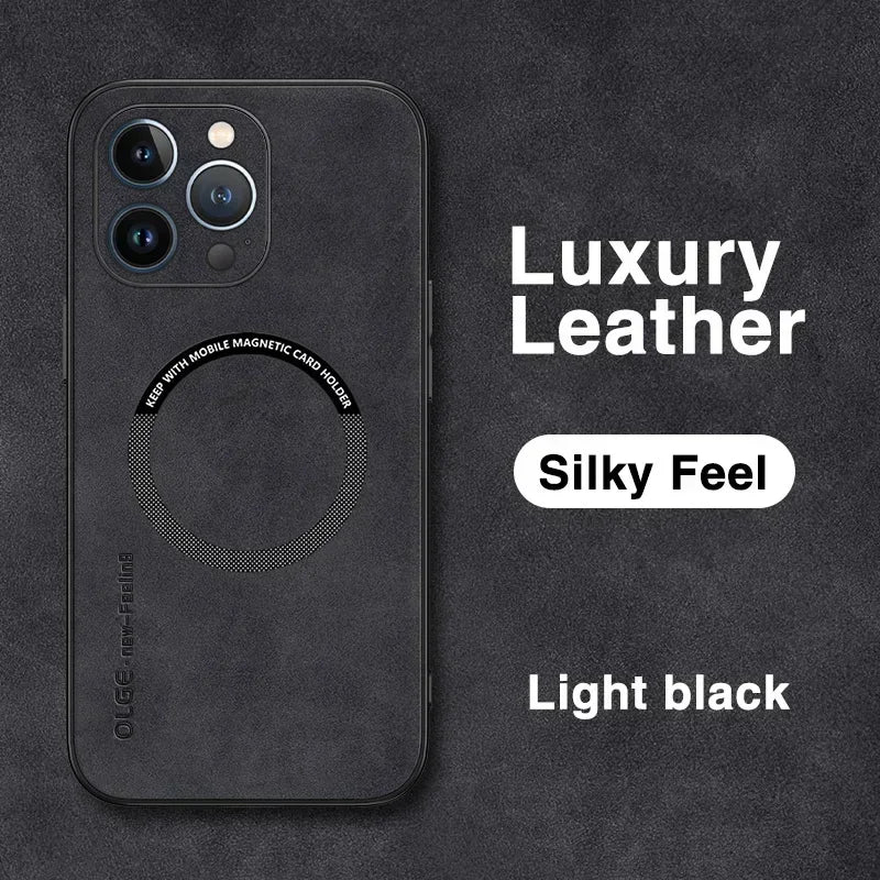 For Magsafe Luxury Leather Shockproof Phone Cases For iPhone 17 16 15 14 13 12 11 Pro Max Plus Magnetic Wireless Charging Cover