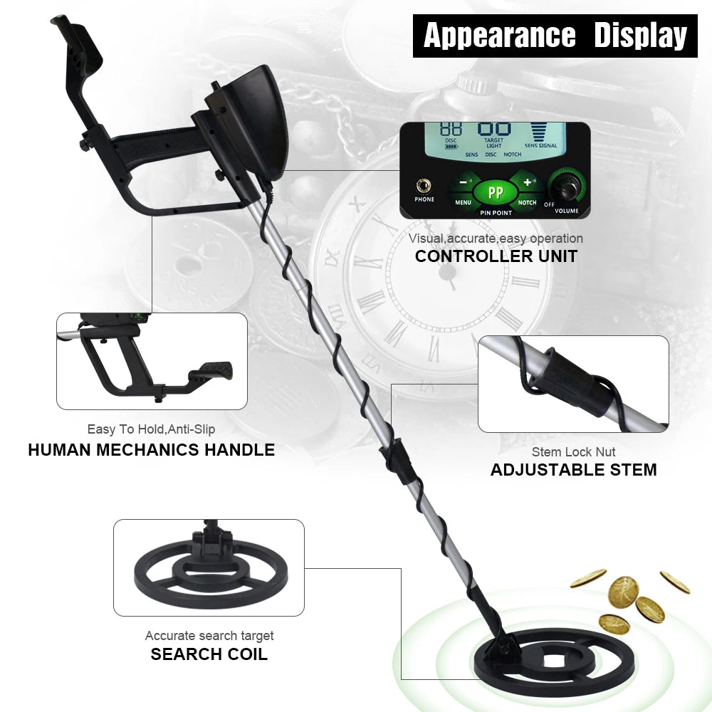 MD-4090 Metal Detector Professional Gold Digger LCD Treasure Hunter Pinpointer Underground Gold Detector High Precise Search