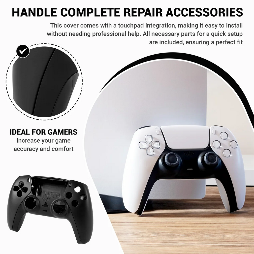 Quality Repair Part for PS5 BDM-010 Controller Housing Shell Game Controller Shell Cover with Buttons Black