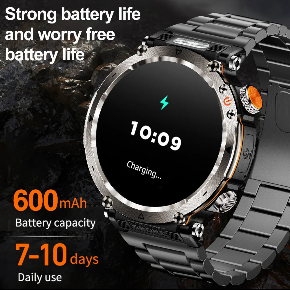 Outdoor Sports Smart Watch Men AMOLED Screen NFC Heart Rate Bluetooth Call 5ATM Waterproof Smartwatch 2025 New Fashion Luxury