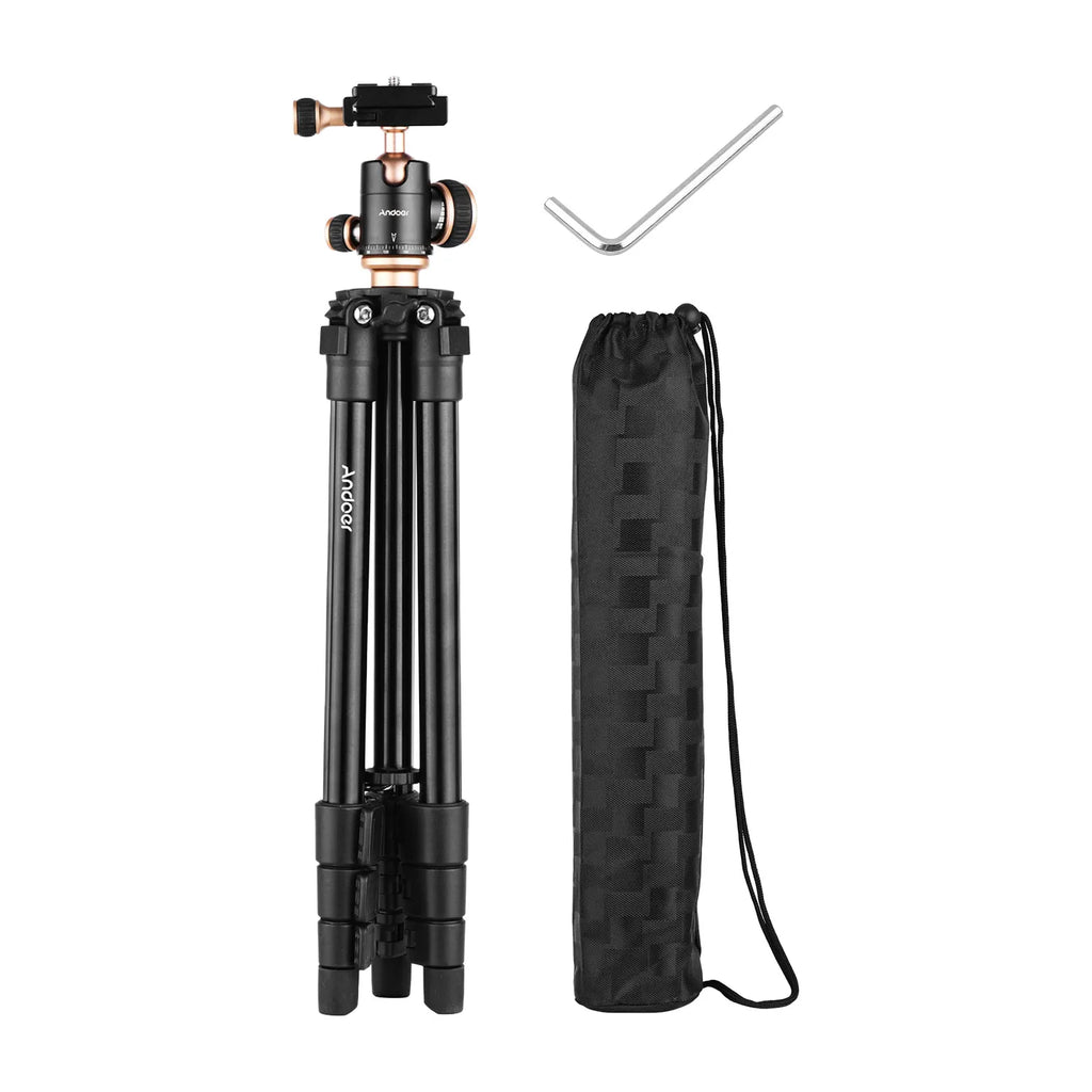 Camera Tripod Complete Tripods with Panoramic Ballhead Bubble Level Adjustable Height Portable Travel Tripod for DSLR Digital Ca