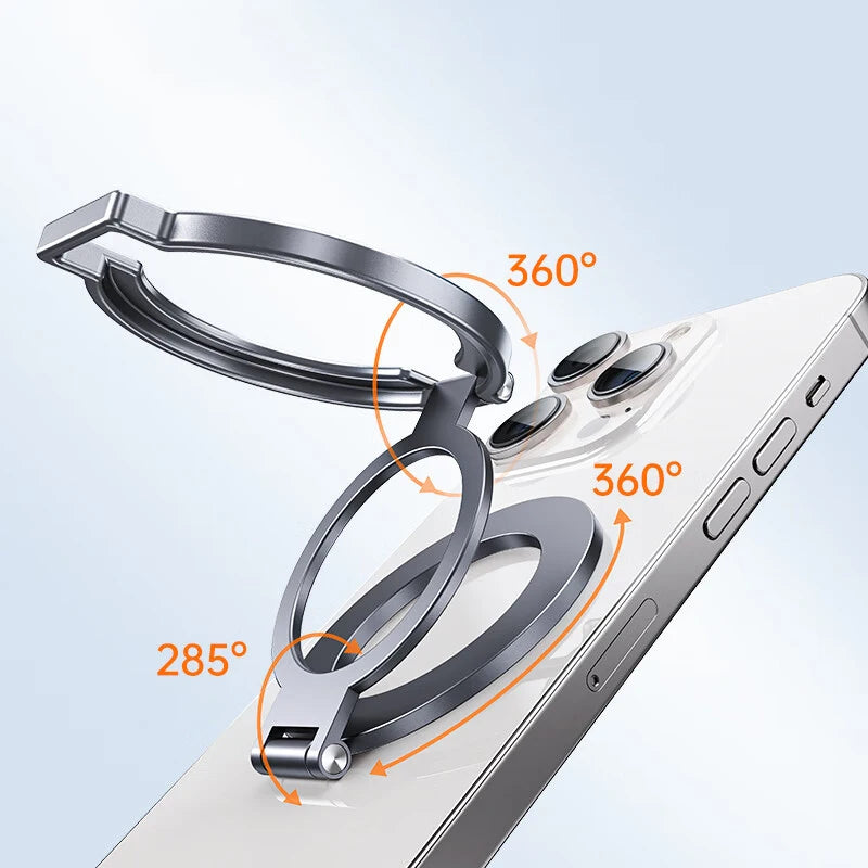 360° Rotation Magnetic Finger Ring Phone Holder Aluminum Alloy Foldable  For iPhone 17 16 15 14 13 12 Pro Max