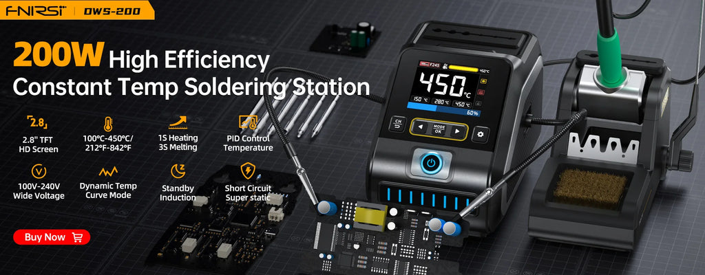 FNIRSI HS-01 Adjustable Temperature Soldering Iron DC 24V 80-420℃ Welding Solder Rework Station PD 65W Portable Repair Tool
