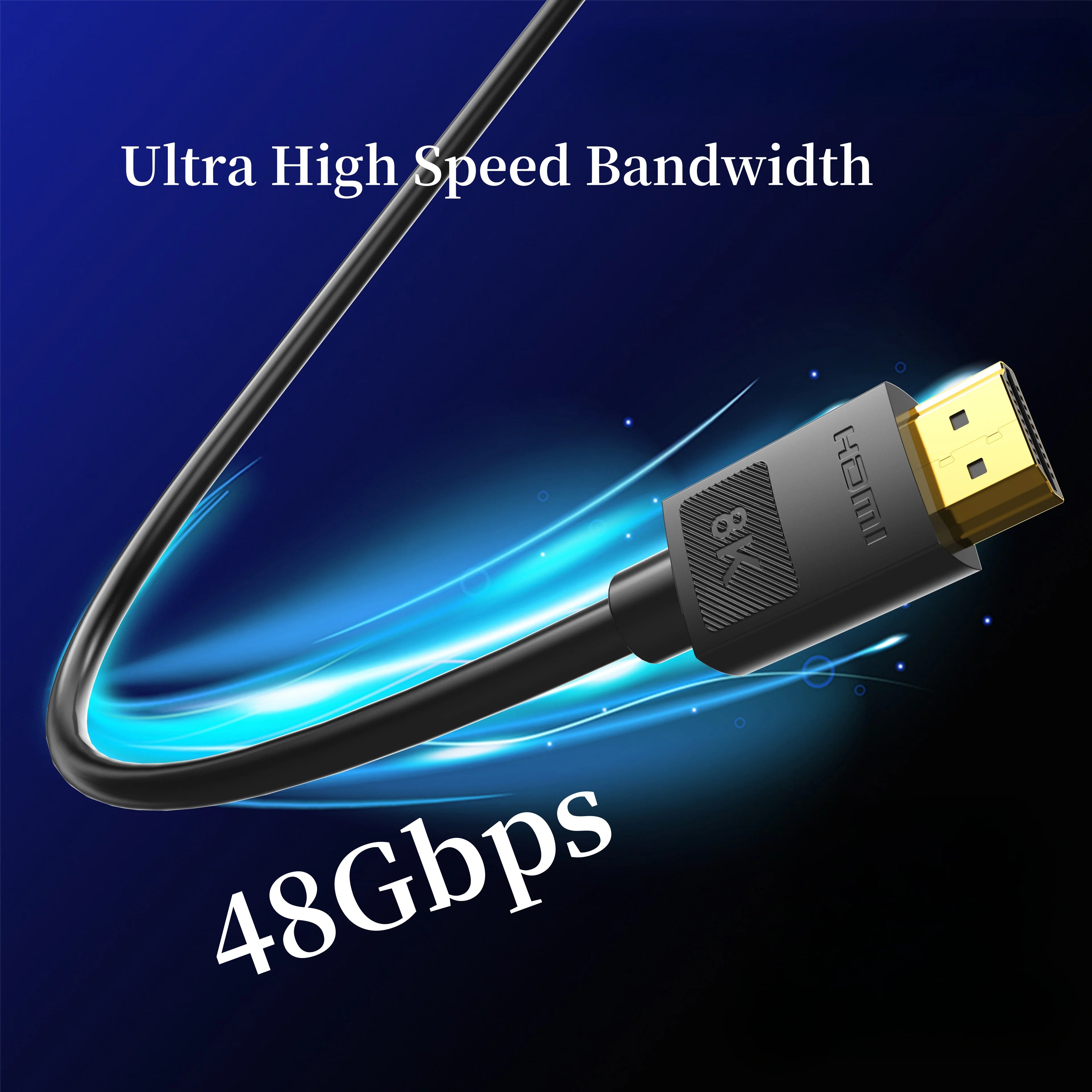 1.65/3.3/6.6/10FT 8K HDMI 2.1 Cable 48Gbps Ultra High Speed 8K60 4K120Hz eARC 3D HDR10 Compatible with Roku TV/PS5/HDTV/Blu-ray
