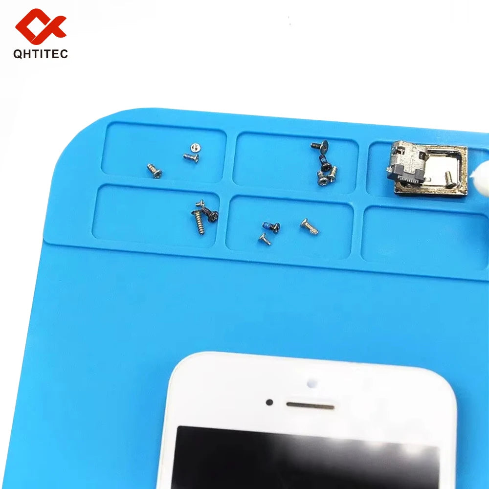 Soldering Station Mat Silicone Work Mat Heat Resistant 932°F Anti-Static Magnetic Mat for Electronic Phone Laptop Watch Repair