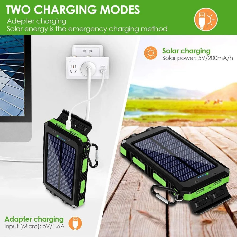 80,000mAh Solar Power Bank with LED Light