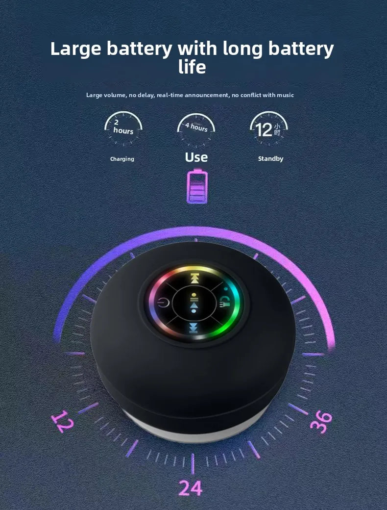 Mini Portable MINGCVIL Bluetooth Audio IPX4 Waterproof Led Lights Bathroom Outdoor Large Suction Cup Can Adsorbed Wall Speaker