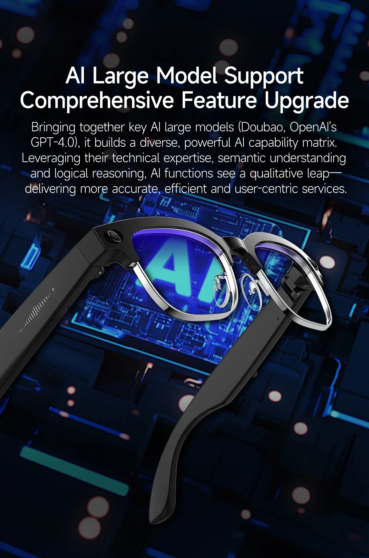 2026 World Premiere 4K HD Camera AI Smart Glasses 800W Pixel Camera 1080P Video AI Photo Recognition Call Travel abroad Glasses
