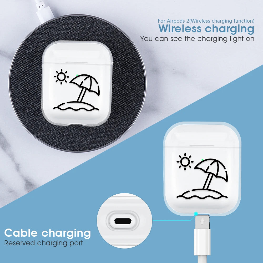 Airplane Pattern Clear Earphone Cases For Airpods 4th 2 1 3 Pro 2 Fundas Headphone Cover For Apple Airpods Air Pods Pro Airpods3