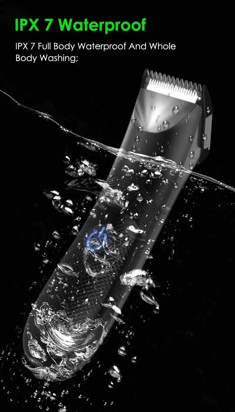 Groin Area Hair Trimmer Lawn Mower Ceramic Blade Waterproof Wet Dry Hair Clippers Pubic Armpit Body Hair Ultimate Hygiene Razor