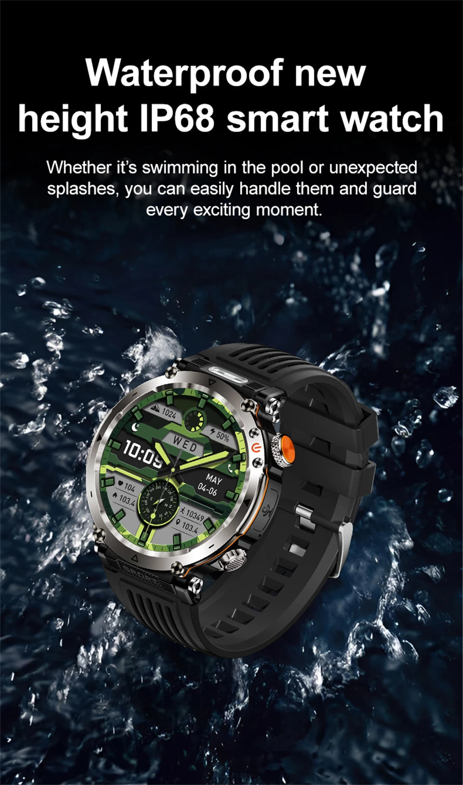 Outdoor Sports Smart Watch Men AMOLED Screen NFC Heart Rate Bluetooth Call 5ATM Waterproof Smartwatch 2025 New Fashion Luxury