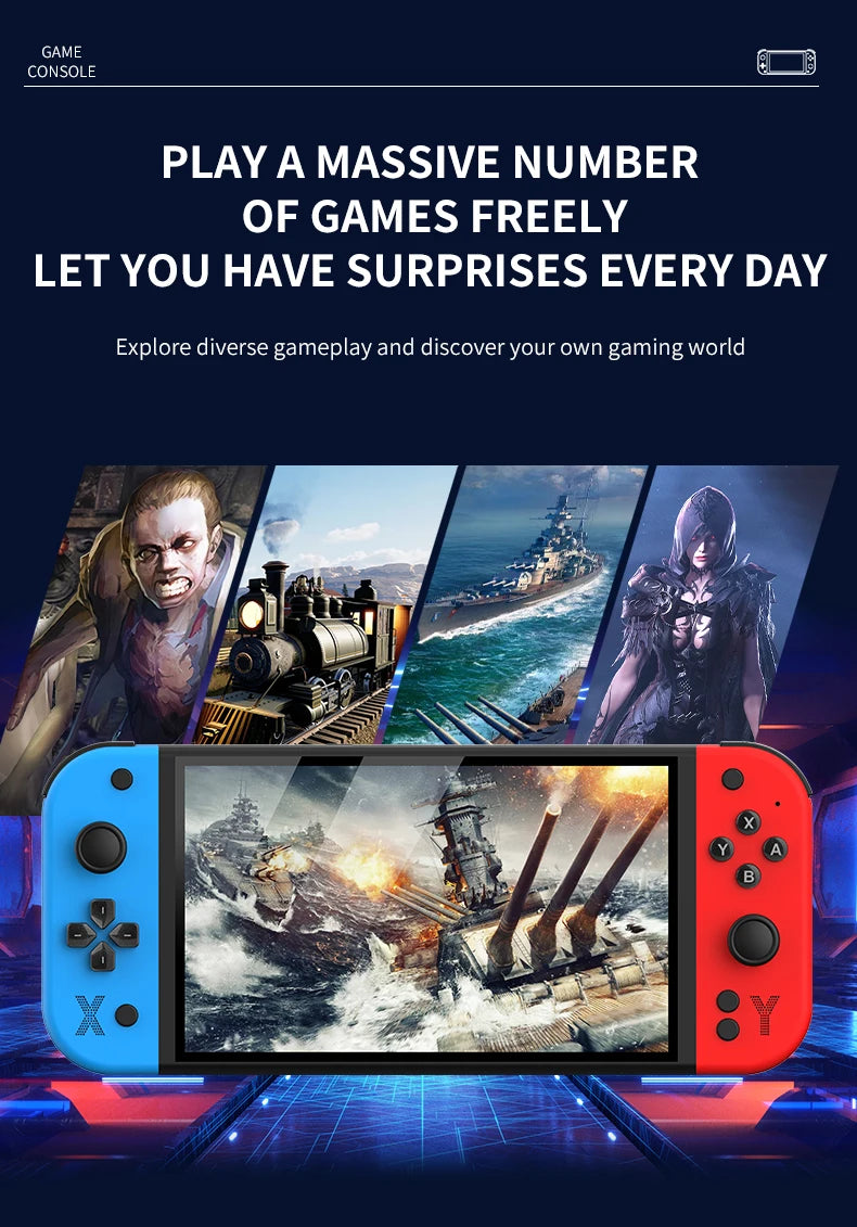 G90 Retro Handheld Game Console Built-in Mass Classic Arcade Games HD Large Screen Support Connect TV Portable Gaming Console Gi
