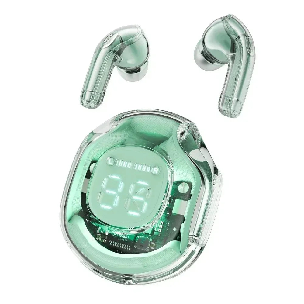 T8 Pro Transparent Bluetooth Earbuds with LED Display