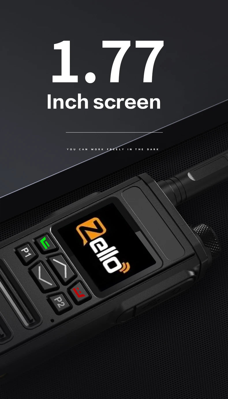 Android 8.1 | Zello 4G POC Radio - SIM/WiFi & Bluetooth, 100Mi Range, Professional Walkie Talkie