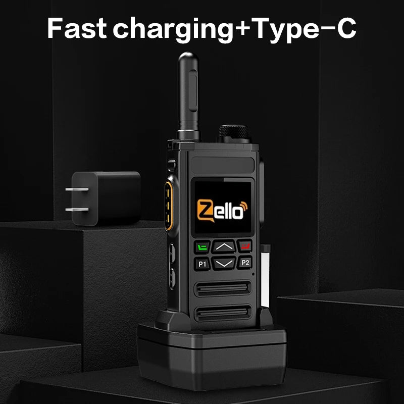 Android 8.1 | Zello 4G POC Radio - SIM/WiFi & Bluetooth, 100Mi Range, Professional Walkie Talkie