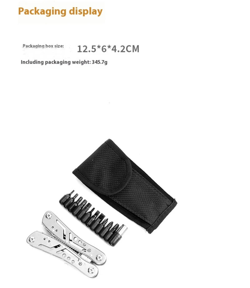 Stainless Steel 24-in-1 Multitool Screwdriver Portable Cutter Folding Tool for Camping Hunting Outdoor Activities High-Quality G