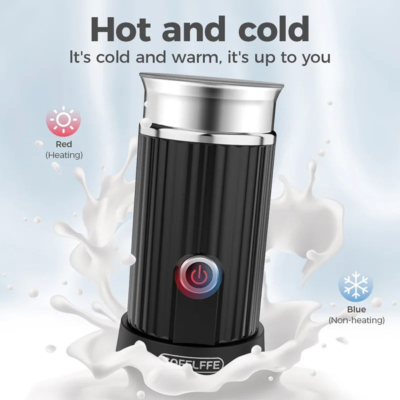 Cafelffe Electric Milk Frother Frothing Foamer Chocolate Mixer Cold/Hot Latte Cappuccino automatic Milk Foam Cool Touch Stirring