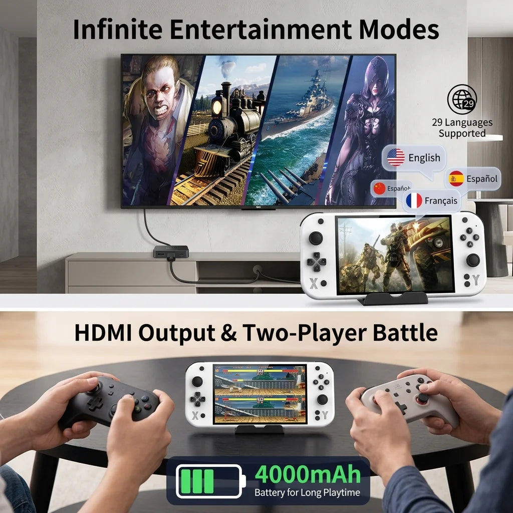 G90 Portable Handheld Game Console Large Screen High Definition Retro Arcade Nostalgic TV Home Gaming Device
