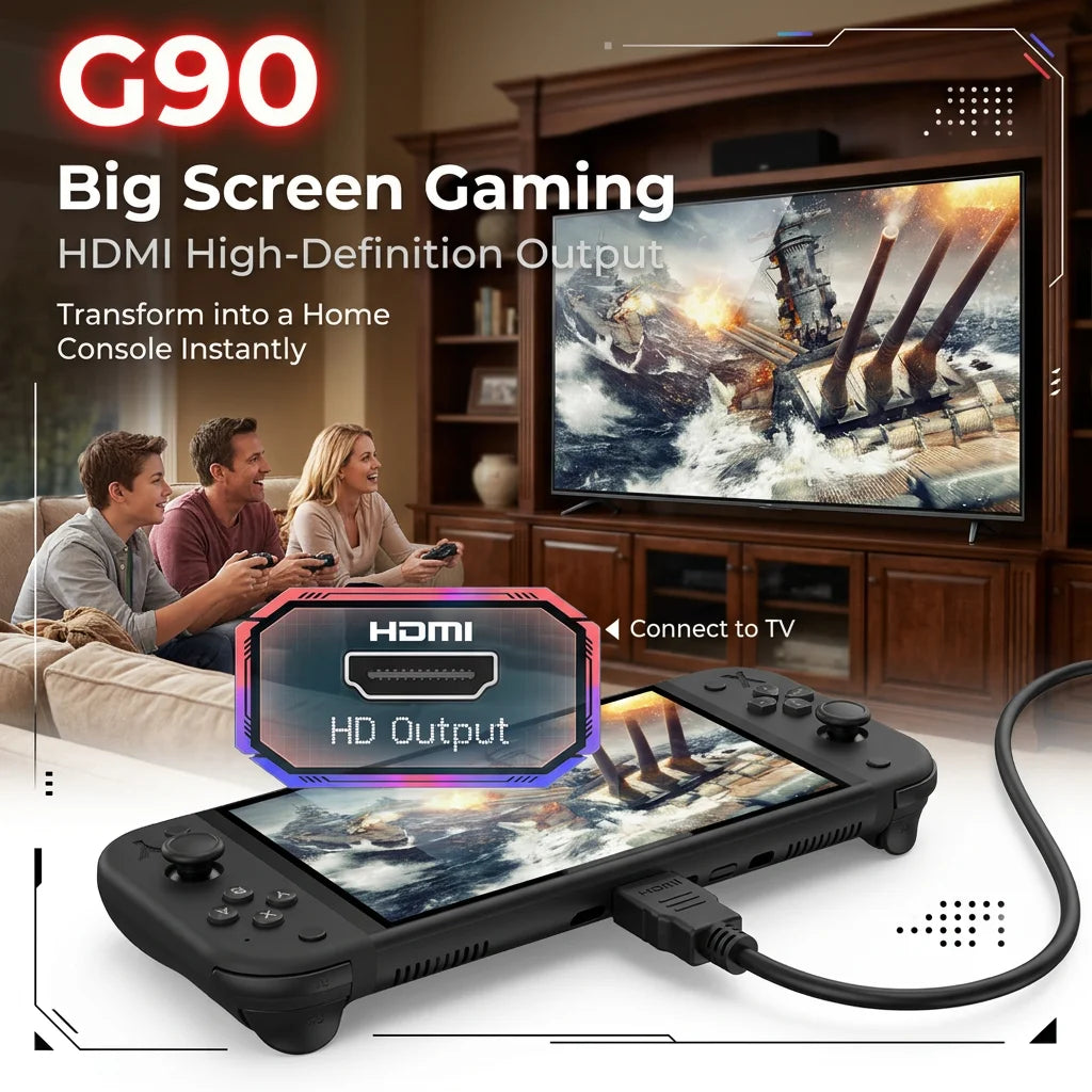 G90 Retro Handheld Game Console Built-in Mass Classic Arcade Games HD Large Screen Support Connect TV Portable Gaming Console Gi