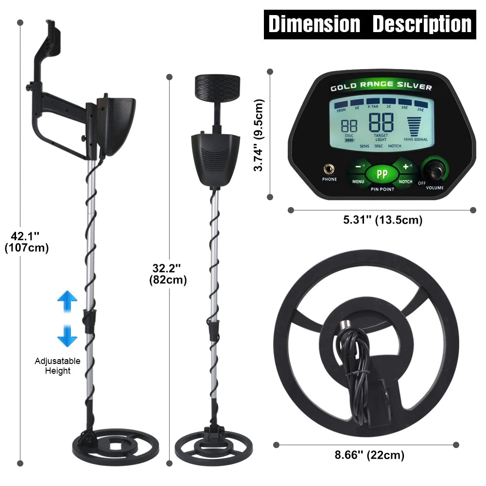 MD-4090 Metal Detector Professional Gold Digger LCD Treasure Hunter Pinpointer Underground Gold Detector High Precise Search