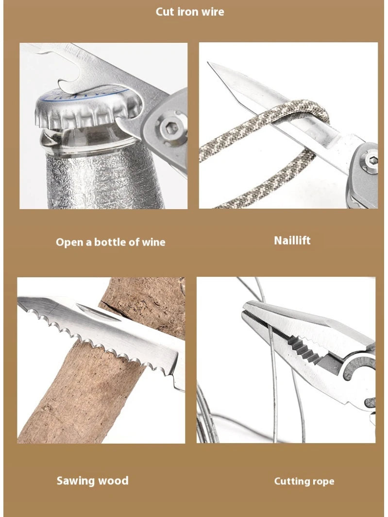 Stainless Steel 24-in-1 Multitool Screwdriver Portable Cutter Folding Tool for Camping Hunting Outdoor Activities High-Quality G