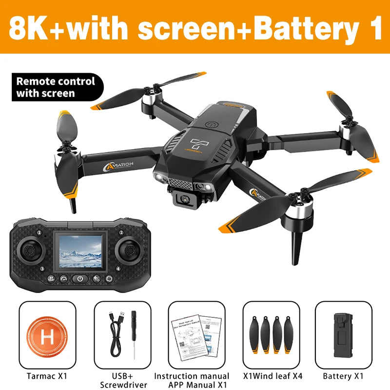 Lenovo Original F205 Drone Professional 8K HD Dual Camera With Screen Remote Control Smart Obstacle Avoidanc FPV Brushless Motor