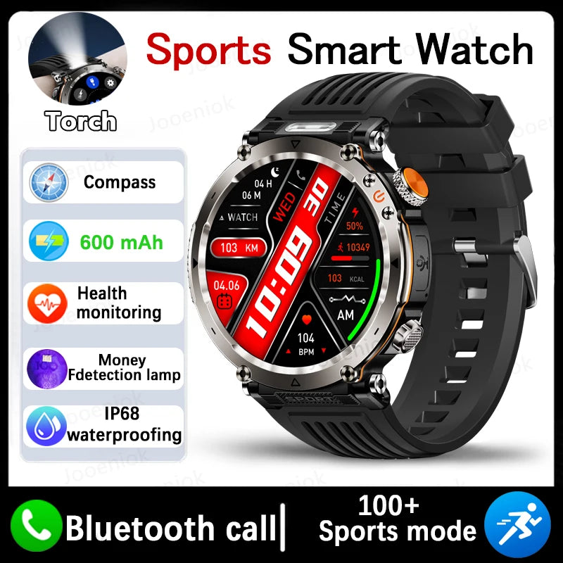 Outdoor Sports Smart Watch Men AMOLED Screen NFC Heart Rate Bluetooth Call 5ATM Waterproof Smartwatch 2025 New Fashion Luxury